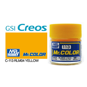 Gunze C113 Mr. Color Semi Gloss RLM04 Yellow Solvent Based Acrylic Paint 10mL