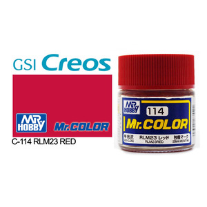 Gunze C114 Mr. Color Semi Gloss RLM23 Red Solvent Based Acrylic Paint 10mL
