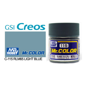 Gunze C115 Mr. Color Semi Gloss RLM65 Light Blue Solvent Based Acrylic Paint 10mL