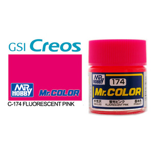 Gunze C174 Mr. Color Semi Gloss Fluorescent Pink Solvent Based Acrylic Paint 10mL