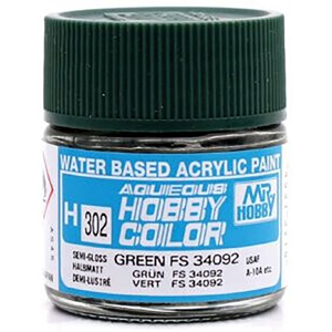 Mr Hobby H302 Aqueous Semi Gloss Green  FS34092 Acrylic Paint