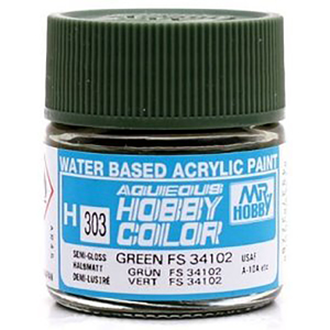Mr Hobby H303 Aqueous Semi Gloss Dark Green FS34102 Acrylic Paint