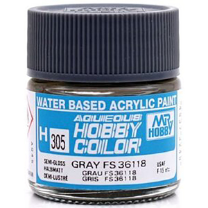 Mr Hobby H305 Aqueous Semi Gloss Grey FS36118 Acrylic Paint
