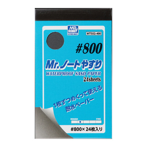 Mr Hobby MT502 Mr Notebook Waterproof Sandpaper #800 Grit, 24pcs
