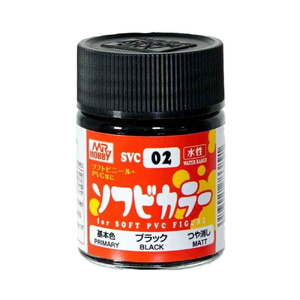 Mr Hobby SVC02 Soft Vinyl Color Matt Black Water-Based Paint 18mL