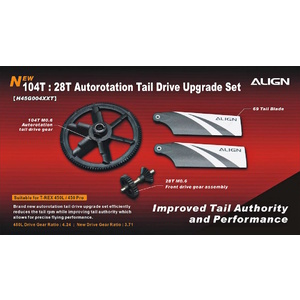 ALIGN TREX H45G004XXW 104T 28T Autorotation Tail Drive Upgrade Set