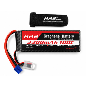 HRB 14.8V 4S 3300mAh 100C Soft Case LiPo Battery with EC3 Connector