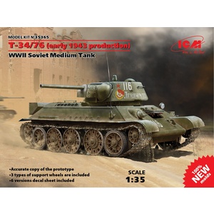 ICM 35365 T-34/76 (Early 1943 Production) WWII Soviet Medium Tank 1/35 35365