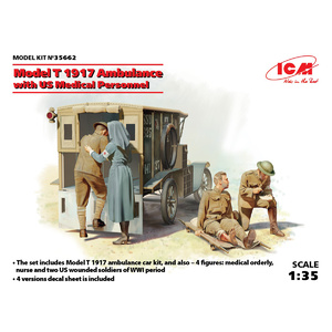 ICM 35662 Model T 1917, Ambulance with US Medical Personnel 1/35 #35662