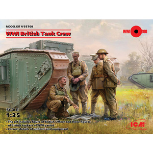 ICM 35708 British Tank Crew, World War I, (4 figures), 1/35 Scale  35708