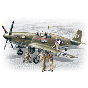 ICM 48125 P-51B With USAAF Pilots and Ground Personnel, 1/48 Scale #48125