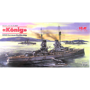ICM S001 Konig German Battleship WWI, 501 mm, 1/350 Scale S.001