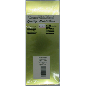 KS250 Brass Flat Sheet: 0.005" Thick x 4" Wide x 10" Long (1pc)