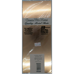 KS277 Copper Flat Sheet: 0.016" Thick x 4" Width x 10" Long (1pc)