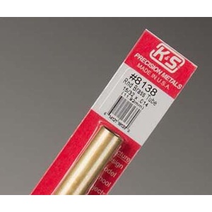 KS8138 Round Brass Tube: 15/32" OD x 0.014" Wall x 12" Long (1pc)