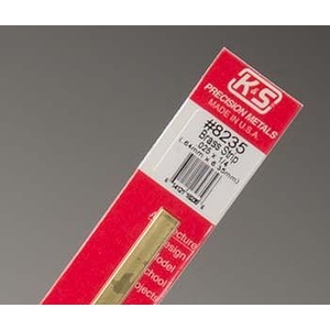 KS8235 Brass Strip: 0.025" Thick x 1/4" Wide x 12" Long (1pc)