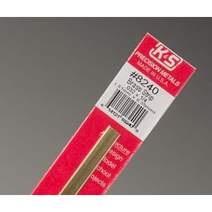 KS8240 Brass Strip: 0.032" Thick x 1/4" Wide x 12" Long (1pc)