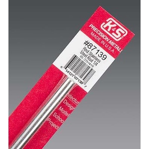 KS87139 Round Stainless Steel Rod: 1/4" OD x 12" Long (1pc)