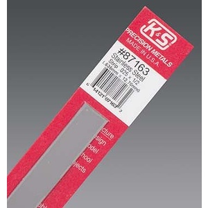 KS87163 Stainless Steel Flat Strip: 0.023" Thick x 1/2" Wide x 12" Long (1pc)