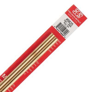 KS9825 Round Brass Tube: 7mm OD 0.45mm Wall x 300mm Long (2pcs)