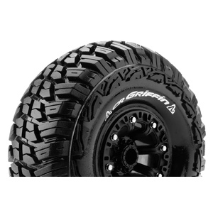 Louise RC LR-T3235VB CR-Griffin 1/10 Crawler Tyre Set, Mounted on 2.2in Black Wheels, Super Soft, 12mm Hex