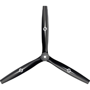 Master Airscrew 3-Blade 14x7 Pusher Propeller, Reverse Rotation, Black