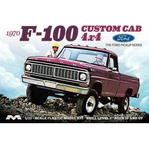 1970 Ford F100 Custom Cab 4x4 Pickup Truck 1/25th Scale Plastic Model Kit - 1230