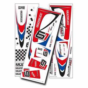Multiplex Blue and Red Decal Set, AcroMaster Pro 1-00856