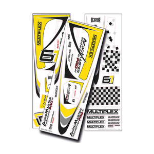 Multiplex 1-01012 Decal Set, Yellow & Silver: AcroMaster Pro