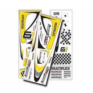 Multiplex Yellow and Silver Decal Set, AcroMaster Pro   MPX1-01012