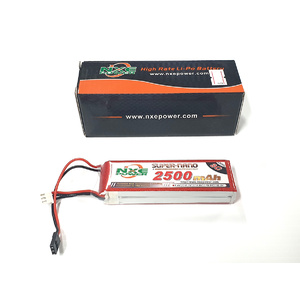 NXE Super-Nano 2500mah 3C 2S 7.4v Rx Li-Po Battery W/JR Plug
