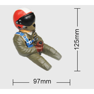 Painted 1/6 Scale 3/4 Length Jet Pilot  W/ Red Helmet & Visor # 80040B
