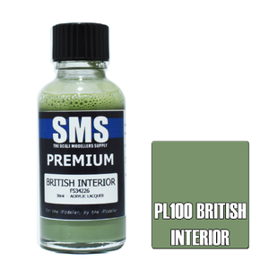 SMS PL100 Premium Acrylic Lacquer British Interior Paint 30ml
