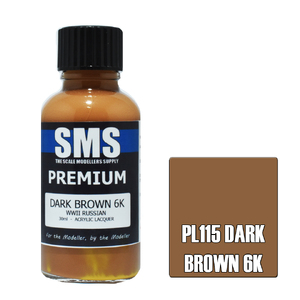 SMS PL115 Premium Acrylic Lacquer Dark Brown 6K Paint 30ml