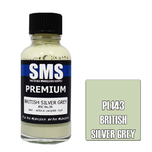 SMS PL143 Premium Acrylic Lacquer British Silver Grey Paint 30ml