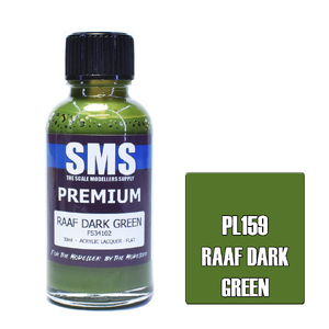 SMS PL159 Premium Acrylic Lacquer RAAF Dark Green Paint 30ml