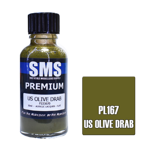 SMS PL167 Premium Acrylic Lacquer US Olive Drab Paint 30ml