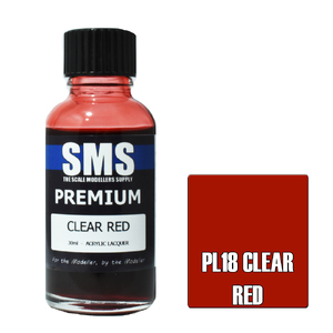 SMS PL18 Premium Acrylic Lacquer Clear Red Paint 30ml