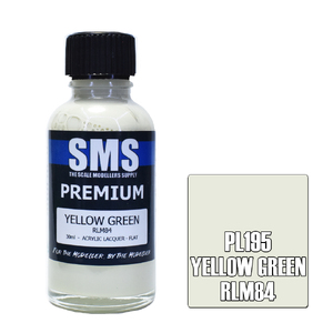 SMS PL195 Premium Acrylic Lacquer Yellow Green RLM84 Paint 30ml