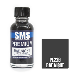 SMS PL229 Premium Acrylic Lacquer RAF Night BS381C 642 Paint 30ml