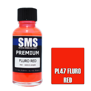 SMS PL47 Premium Acrylic Lacquer Fluoro Red Paint 30ml