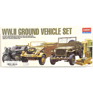 PRE-OWNED - Academy 1310 - WWII Ground Vehicle Set 1:72 Scale Model Plastic Kit