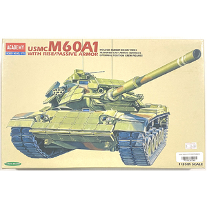 PRE-OWNED - Academy 1349 - USMC M60A1 with Rise/Passive Armor 1:35 Scale Model Plastic Kit
