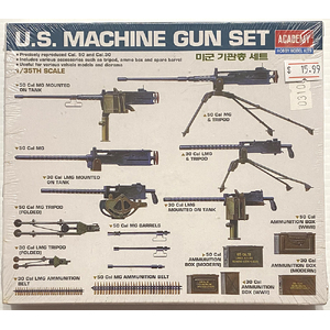 PRE-OWNED - Academy 1384 - U.S. Machine Gun Set 1:35 Scale Model Plastic Kit