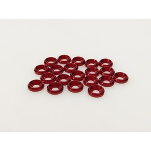 Q-World - Red 3mm Alum. Sink Washer (20pcs)  QW00311ARED