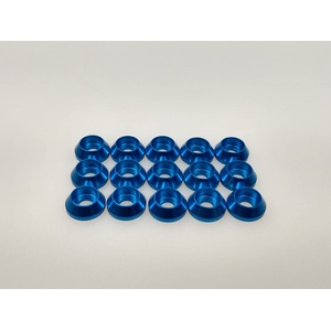 Q-World - Blue 3mm Alum. Concave Cap Washer (15pcs)  QW00313BLUE