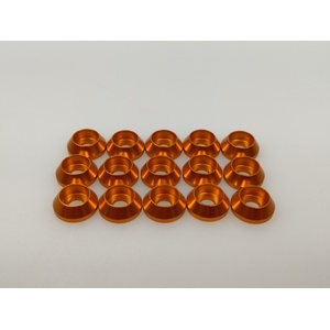Q-World - Gold 3mm Alum. Concave Cap Washer (15pcs)  QW00313GOLD