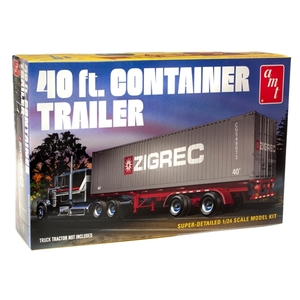 AMT 1196 40' Semi Container Trailer 1:24 Scale Model 