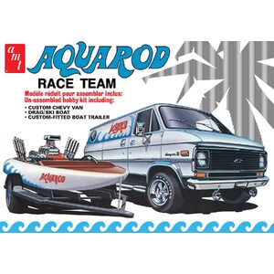 AMT 1338 Aqua Rod Race Team 1975 Chevy Van, Race Boat & Trailer 1:25 Scale Model Plastic Kit