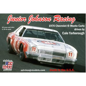 Salvinos JR Junior Johnson Racing 1974 Chevrolet ®Monte Carlo driven by Cale Yarborough1:25 Scale  JJMC1974B